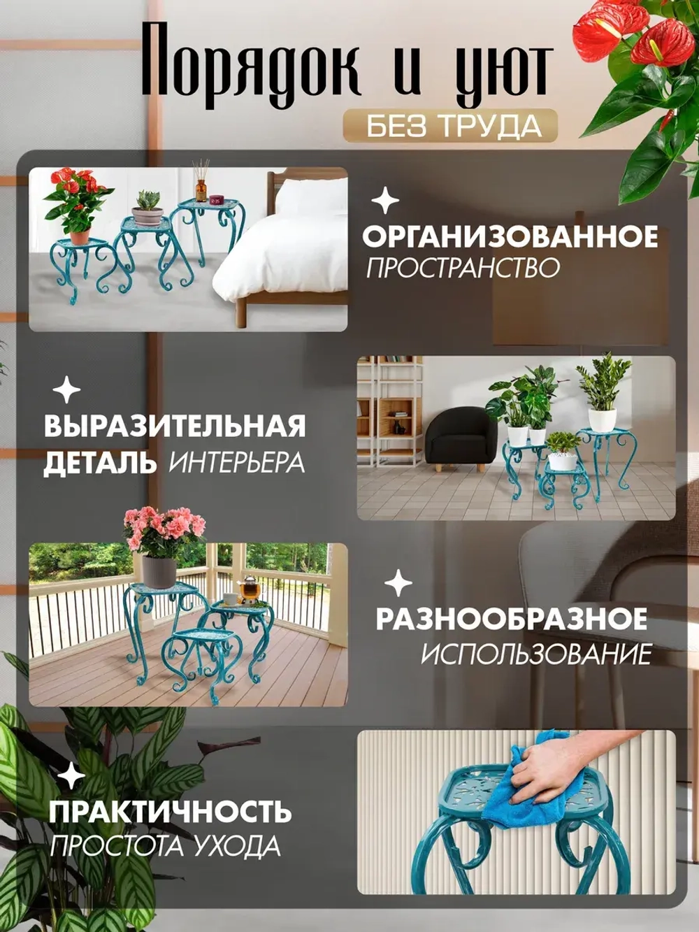 Комплект подставок для цветов Ника-18