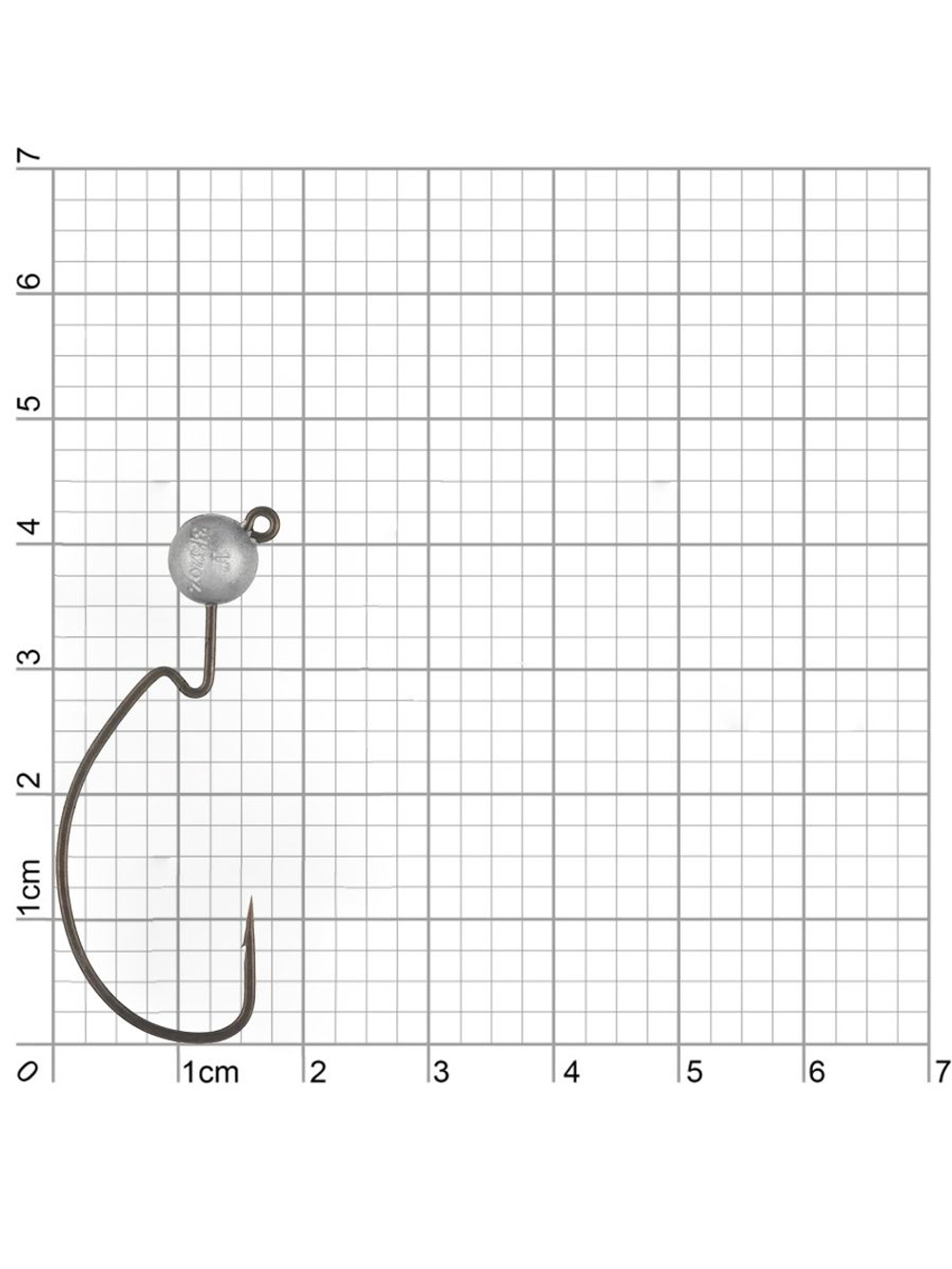 Джиг-головка для рыбалки BKK на офсетном крючке Silent Chaser - 1X - EWG Round Head, размер крючка 2/0, вес 2,65г, 4 шт.