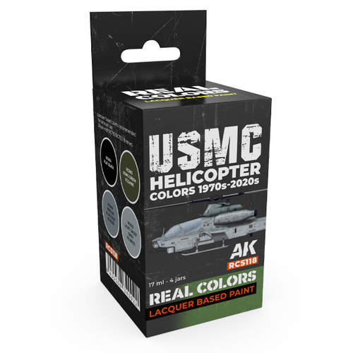 Набор красок AK Interactive Real Colors - USMC Helicopter Colors 1970s-2020s