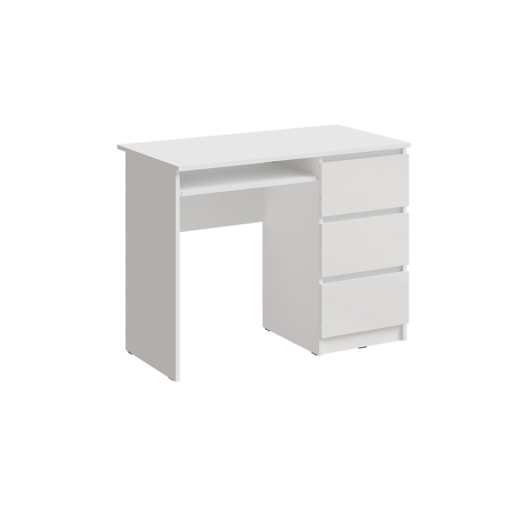 Стол письменный Челси, Белый глянец холодный, Белый