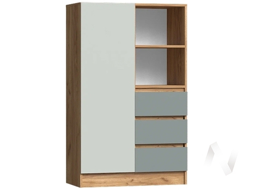 Шкаф комбинированный Детская Челси Color (дуб крафт/мята темная; сумеречный голубой)
