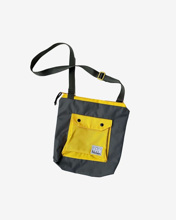 Сумка Кросс-боди L желто-серая - фото 1