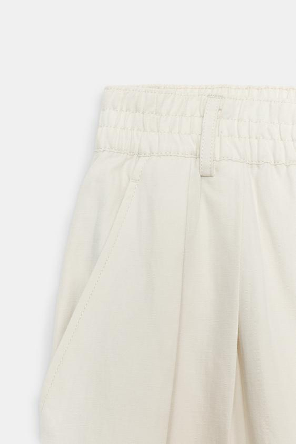 ZARA БРЮКИ-ДЖОГГЕРЫ ИЗ СМЕСОВОГО ЛЬНА С ЗАЩИПАМИ — ZW COLLECTION, ПЕСОЧНЫЙ