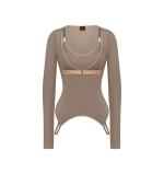 Топ вторая кожа М, Серо-Бежевый