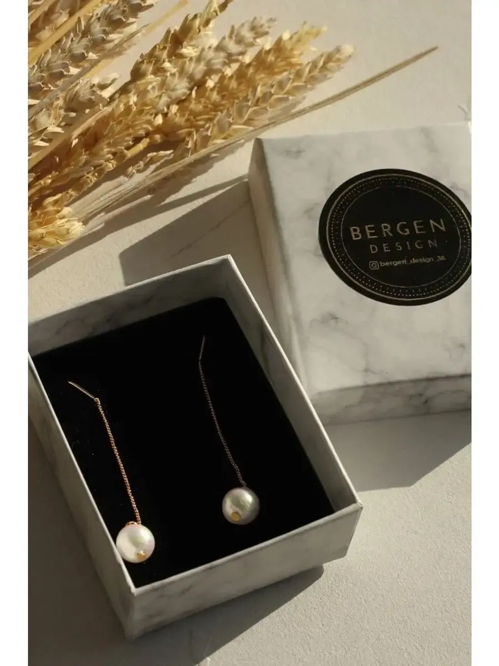 Серьги длинные с Японским жемчугом