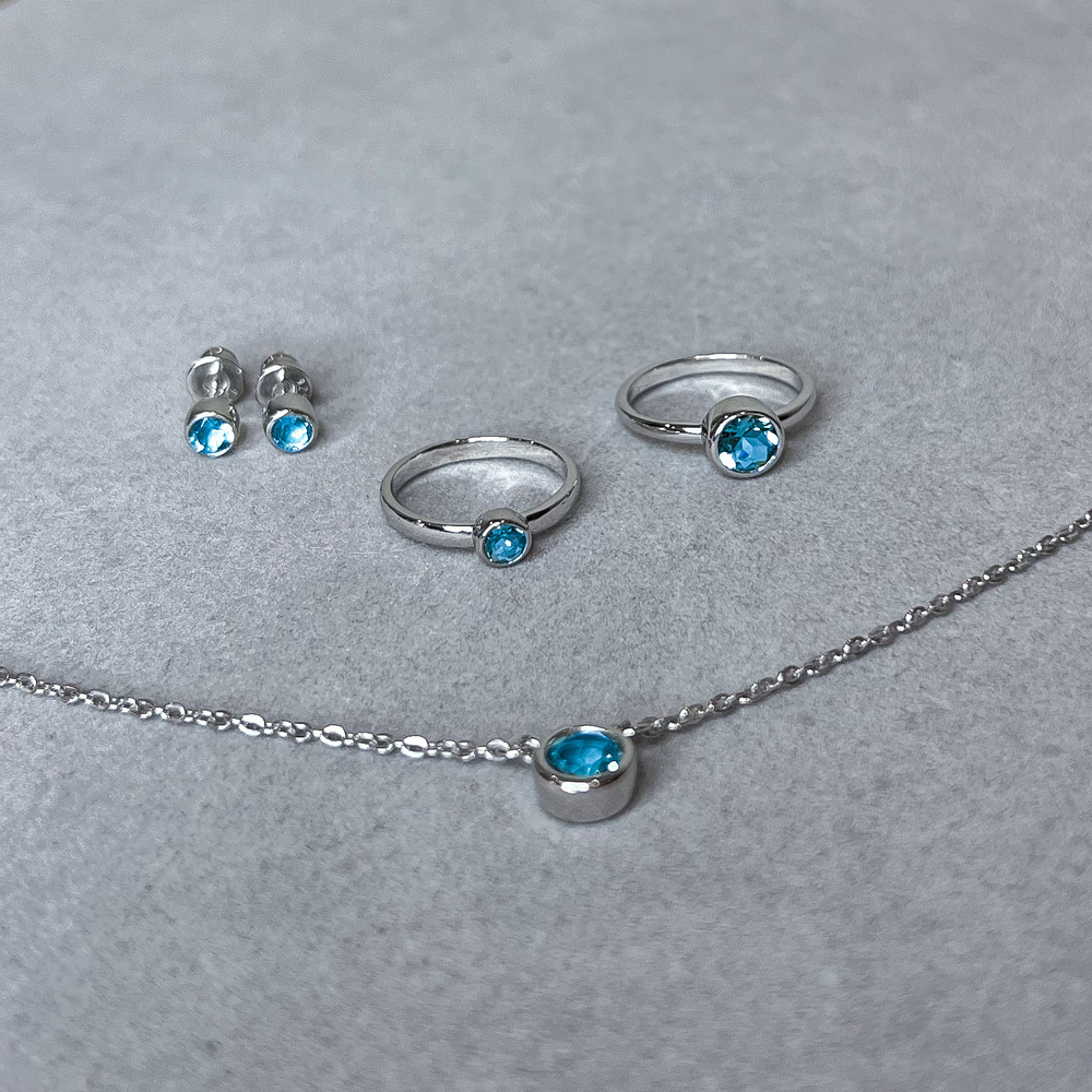 Серьги Point с Swiss топазом