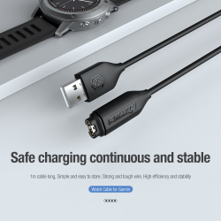 Кабель 2 штуки от Nillkin черного цвета для зарядки часов Garmin, длина 1 метр