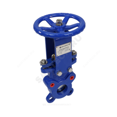Задвижка шиберная двусторонняя чугун 1111W Ду 150 Ру16 межфл со штурвалом уплотнение: EPDM Benarmo