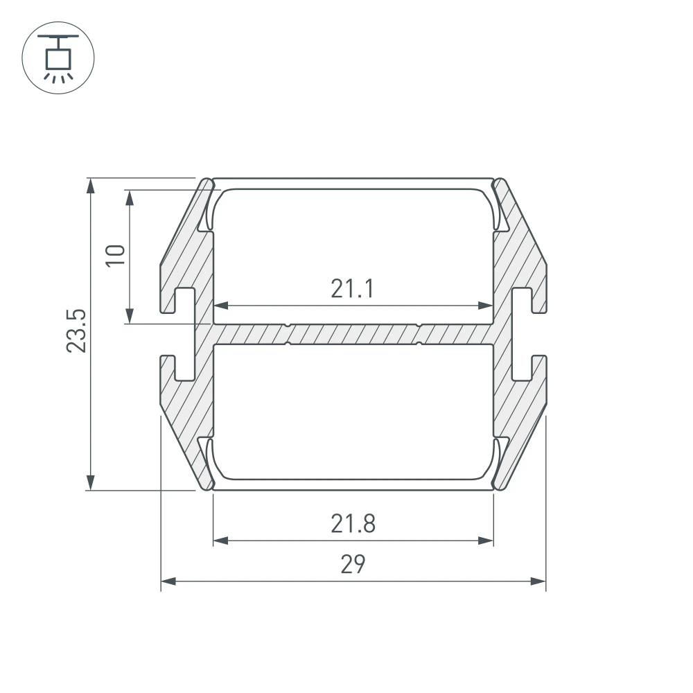Профиль PLS-LOCK-DUAL-2000 ANOD (Arlight, Алюминий) 032864