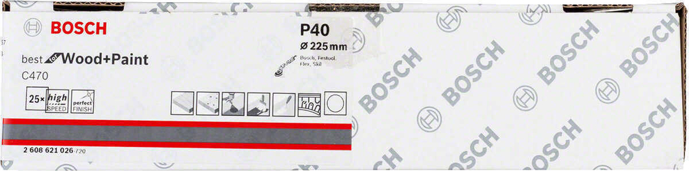 Шлифовальная бумага BOSCH C470, K60, 225 мм, 1 шт 2608621027/1