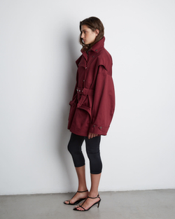 Тренч на молнии из хлопка Берберри бордо