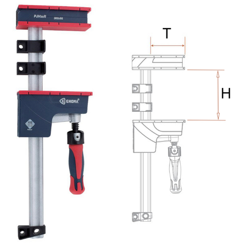 Струбцина корпусная EHOMA усиленная 1250 мм PJH125R