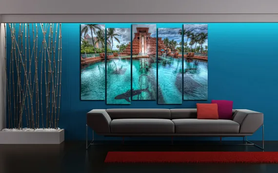 Модульная картина "Лазурный бассейн"