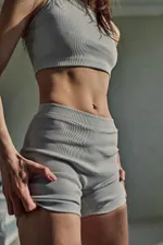 Топ One Two Ribbed Grey Glacier