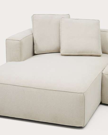 Диван-кровать Marela бежевый шенилл 3-местный с кушеткой слева 236 см