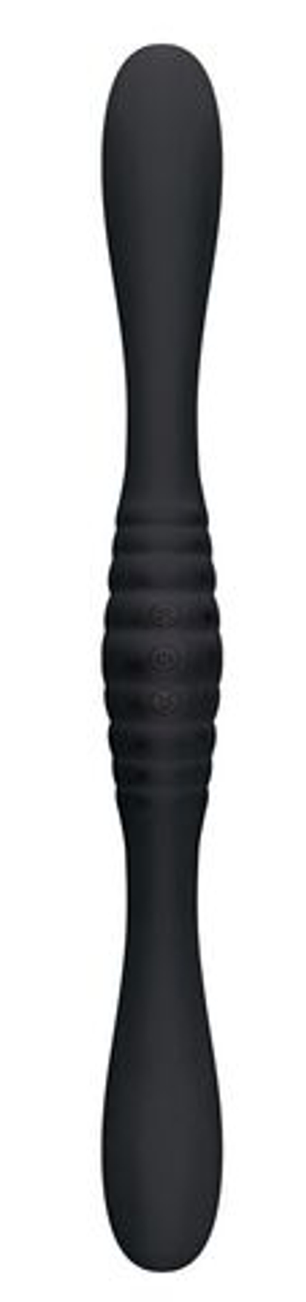 Черный двойной вибромассажер 2FER Dual Massager - 36 см.