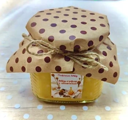 Мёд - суфле с облепихой, медомикс 500 гр., стекло.