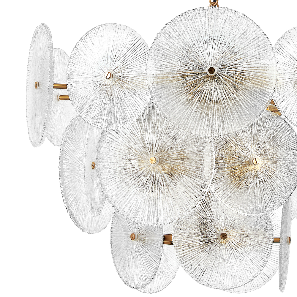 799083 Люстра RETRO 8х8W (led) E14 ЛАТУНЬ/ПРОЗРАЧНЫ