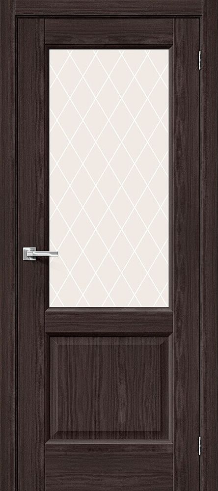Дверь Неоклассик-33 / Цвет Wenge Melinga / Стекло White Сrystal / Двери Браво
