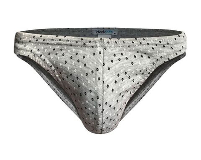 Серые трусы-слипы с принтом в виде ромбов (Размер: M) (Цвет: серый)