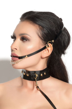 Декоративная уздечка-кляп Queen of hearts (Цвет: красный)