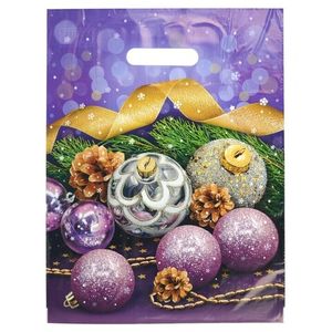 Пакет новогодний прорубная ручка Россия 30*40 см 30 мкм ПВД Блеск 1 шт 1 000 шт/кор