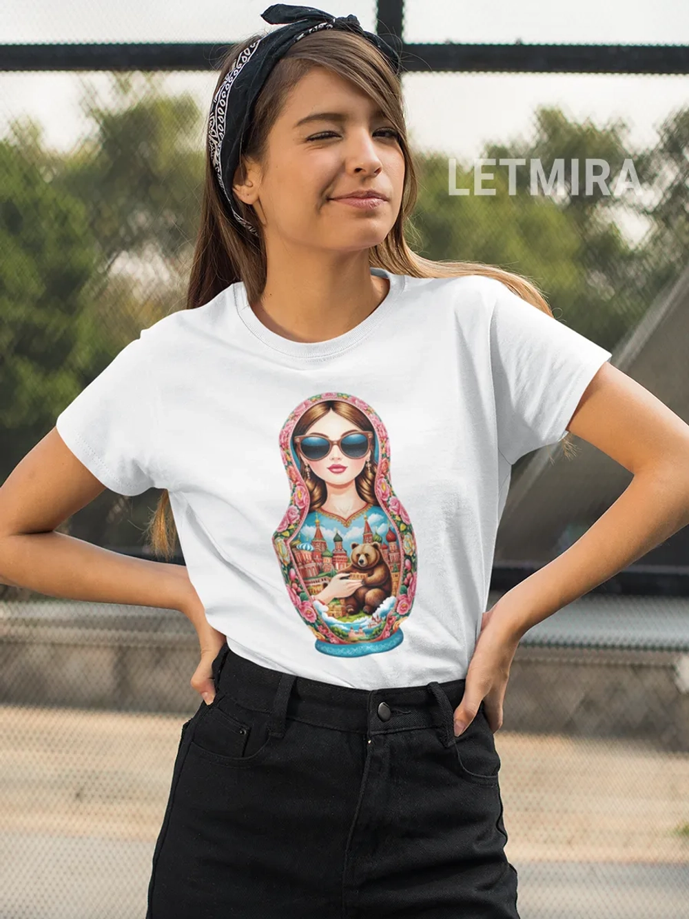 Футболка с принтом Матрёшка