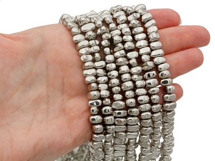 Нить гематитовых бусин, "Stones", галтовка 8-9,5мм