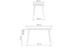 Стол Тринити Лофт 120х60х75 25 мм бетон / белый матовый