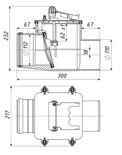 ТП-85.100 Затвор канализационный Dn110