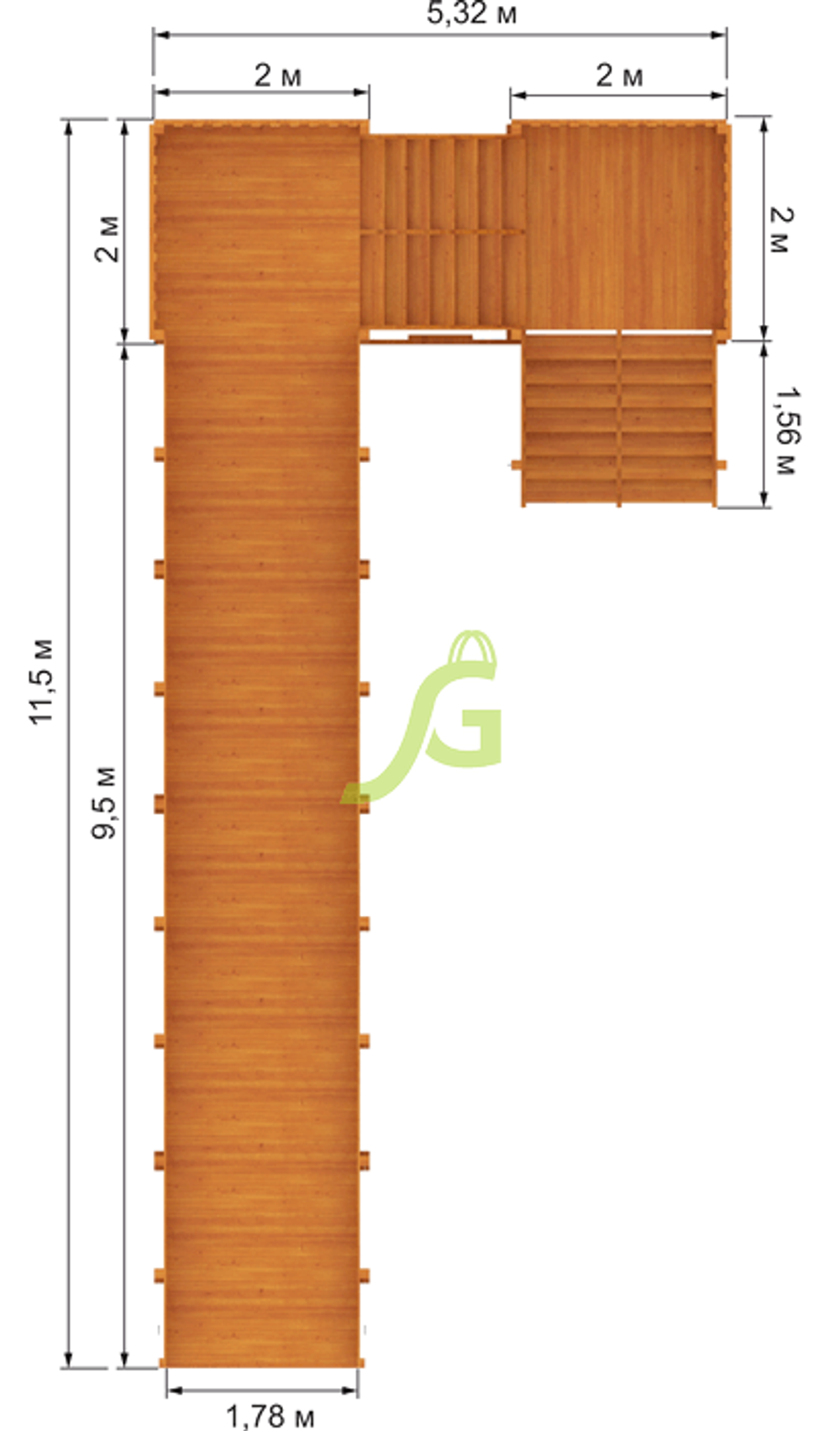 Зимняя деревянная горка