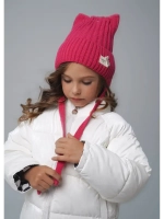 Шапка для девочки с ушками осенняя