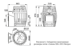 Печь TMF Саяны XXL 2015 Inox Витра ЗК размеры