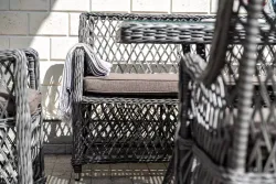 "Латте" диван двухместный из искусственного ротанга, цвет графит