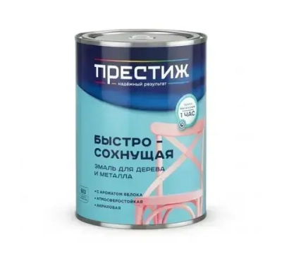 Эмаль БЫСТРОСОХНУЩАЯ ПОЛУГЛЯНЦЕВАЯ для дерева и металла акриловая БЕЛАЯ