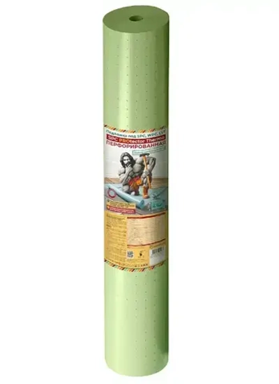 Подложка Рулонная LVT, 1мм, ТЕРМО с перфорацией, зеленая, 15м*1.1м рул.16,5м2