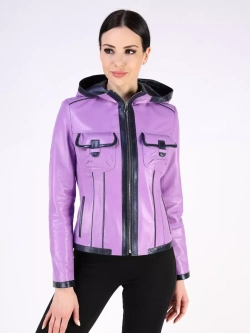 Кожаная куртка демисезонная с капюшоном