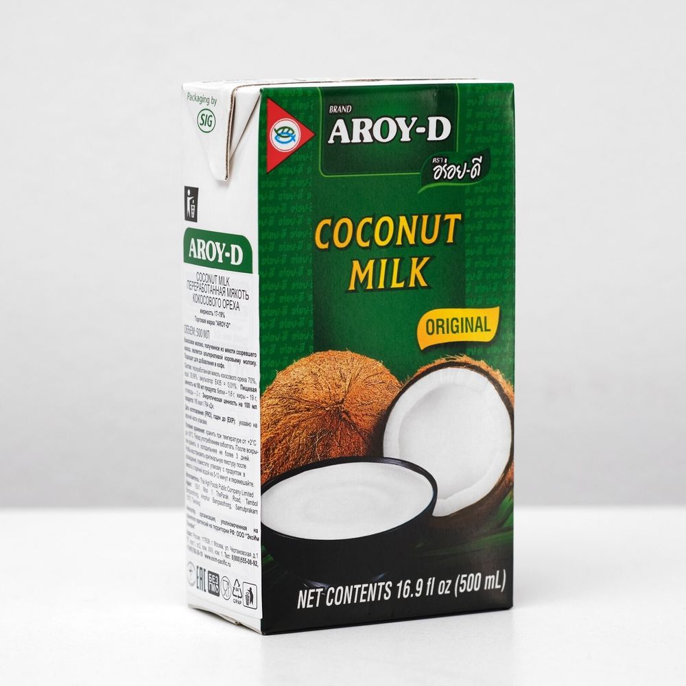 Кокосовое молоко 17-19%,  Aroy-D, 250 мл