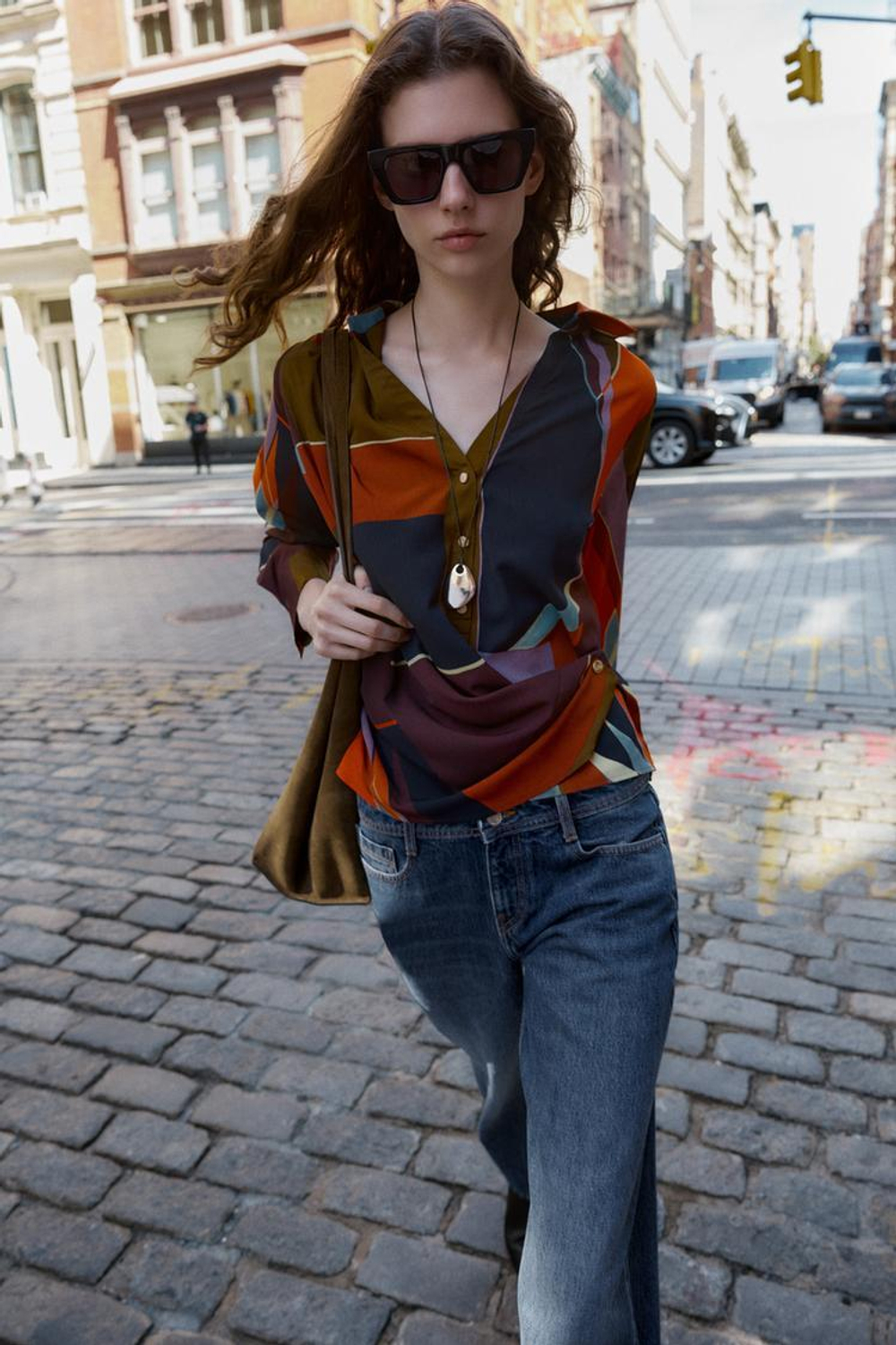 ZARA РУБАШКА С ПРИНТОМ, РАЗНОЦВЕТНЫЙ