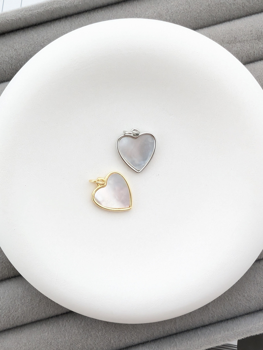 Подвеска сердце с перламутром 13.5мм