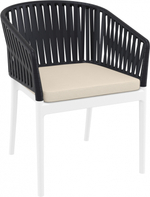 Кресло пластиковое с подушкой Siesta Contract Portofino, белый, черный, бежевый