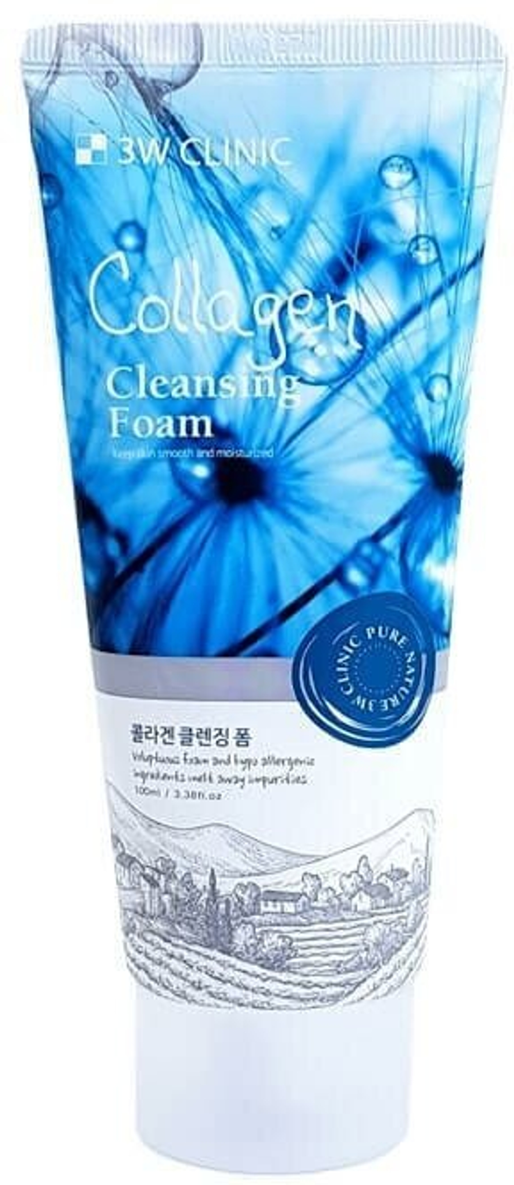 3W Clinic пенка для умывания Collagen Cleansing Foam, 100 мл