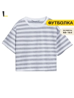 Футболка для девочки в серую полоску