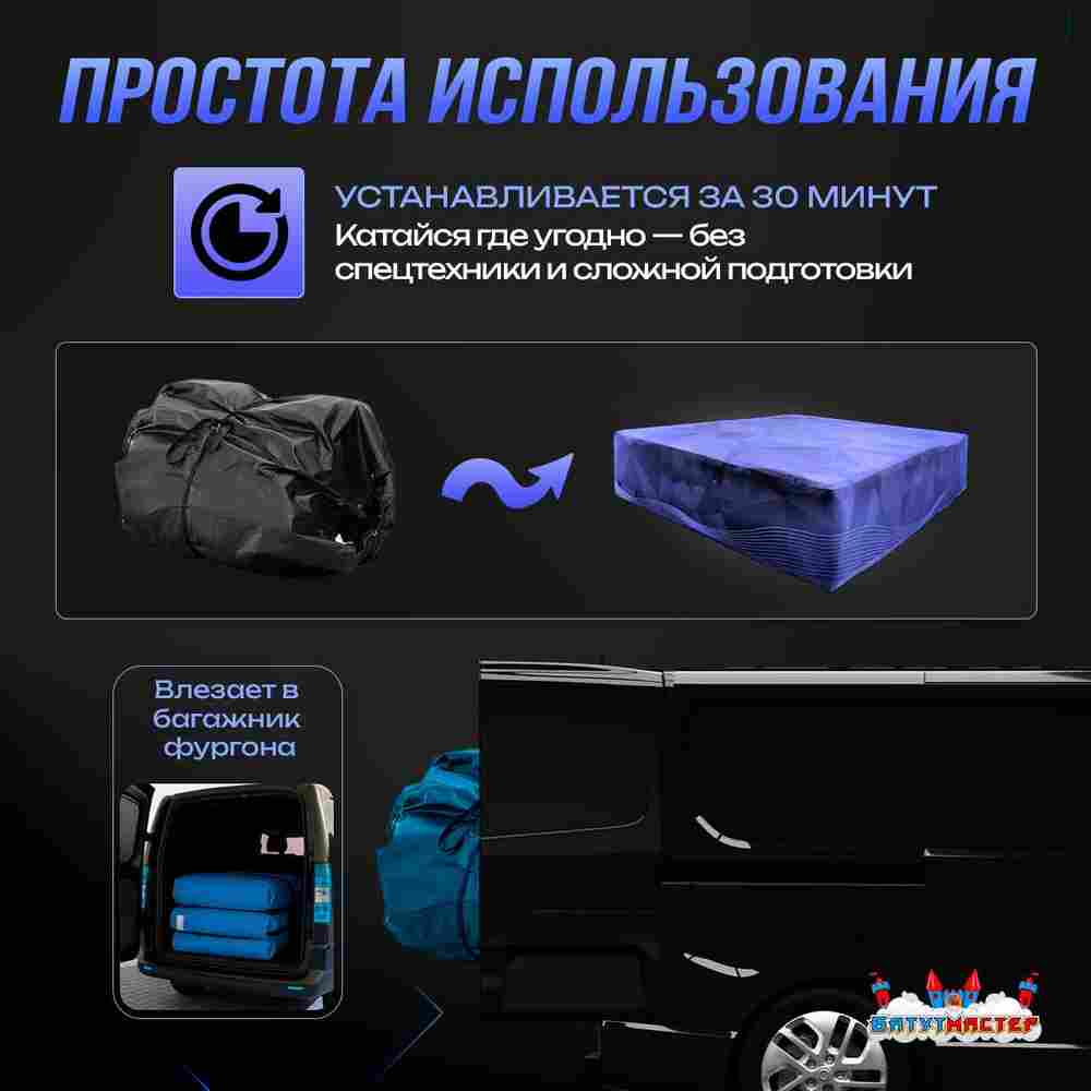 Надувная подушка «AcroAir» для гимнастики и батутных центров, 6×6×1 м