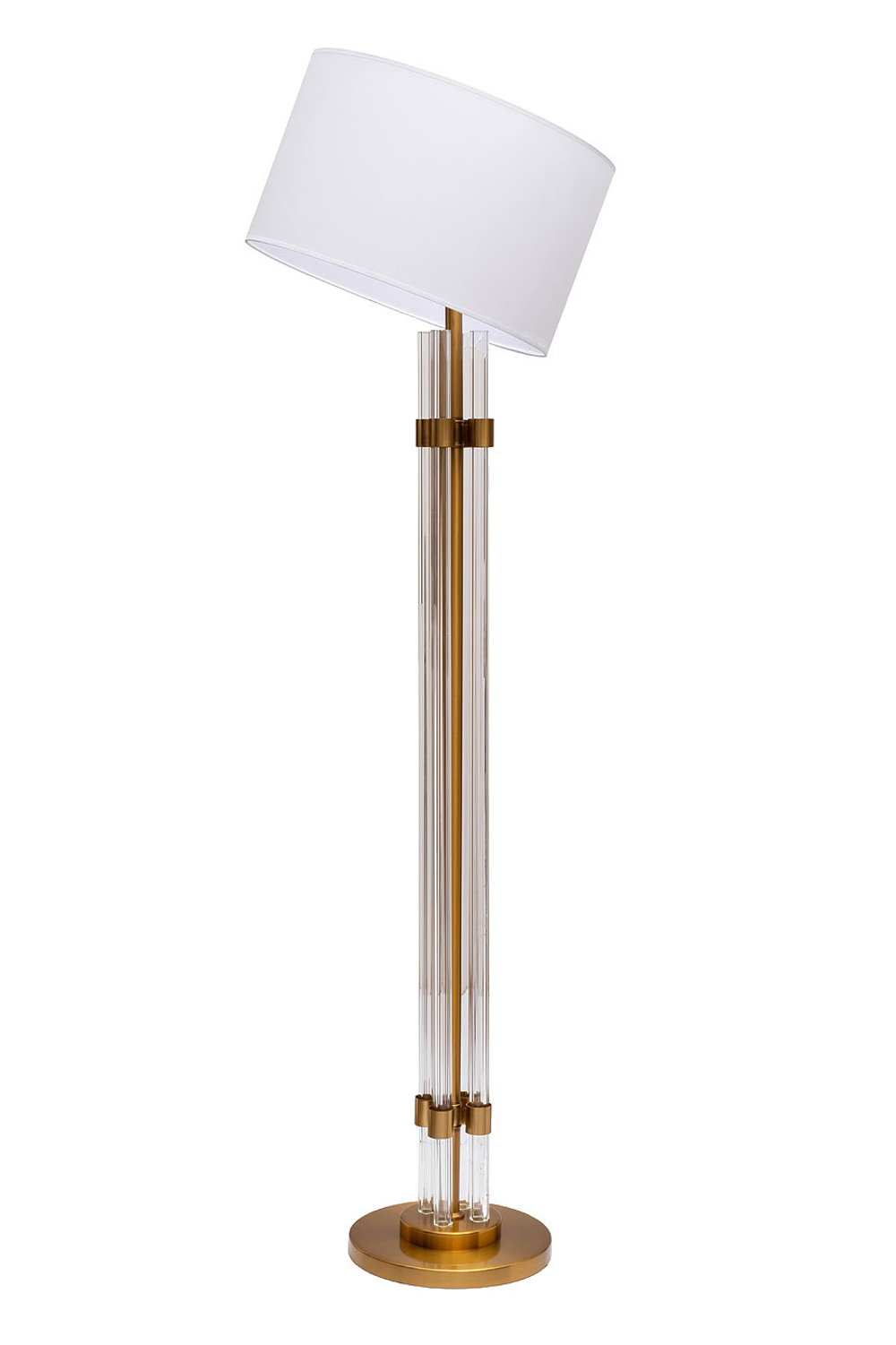 Торшер h166см Garda Decor со стеклянным основанием и белым плафоном