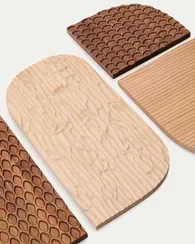 Настенный декор Trivax из 4 частей из древесины акации