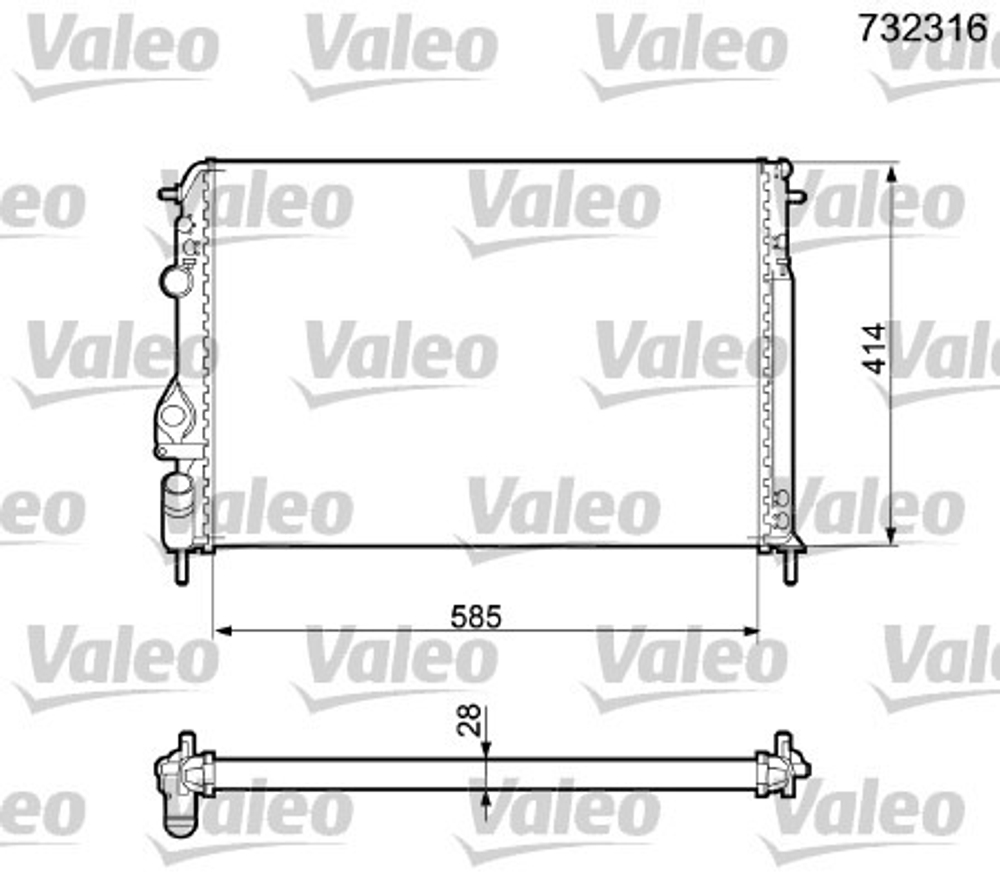 VALEO - 732316-VAL - Radiator, engine cooling