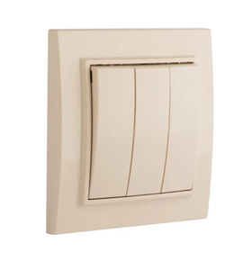 МИНСК Выключатель в сборе с/у, 3 клавиши, б/инд. 10А, 230В, IP20, бежевый. ERV10-024-20, 221339