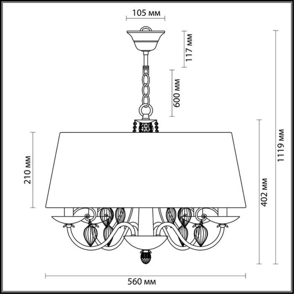 3921/4 ODL Люстра E14 4*40Вт IP20 CLASSIC