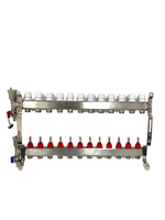 Коллекторная группа с расходомерами САРМАТ 1"х3/4" 12 вых. нержавейка (CN)